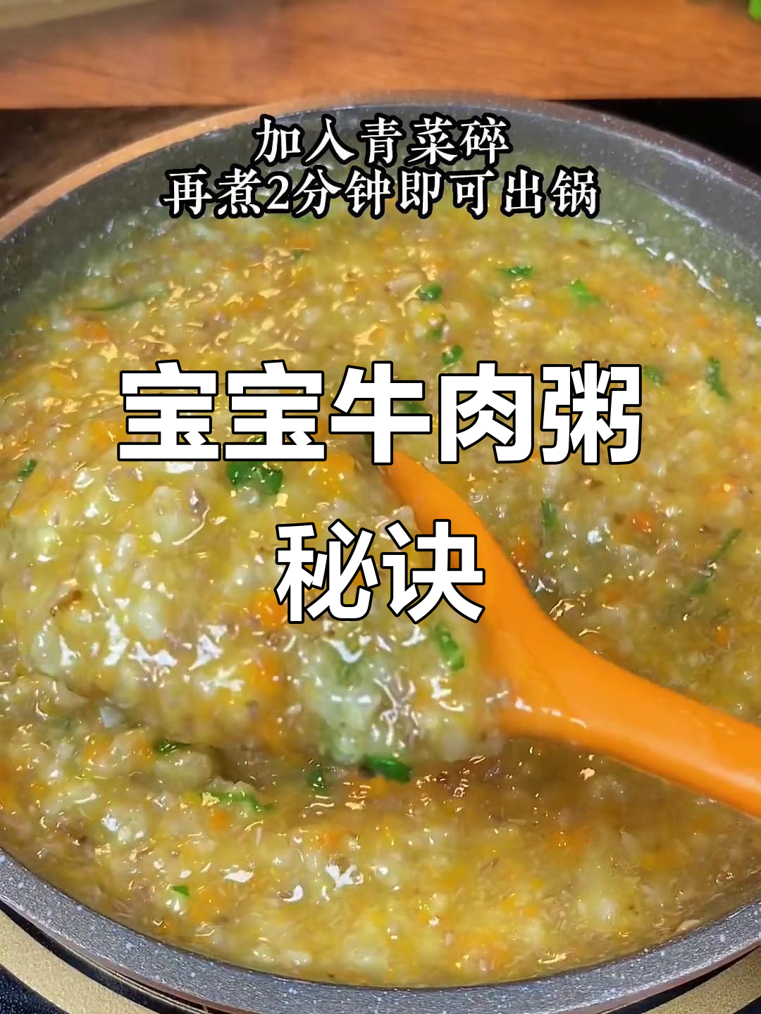 8个月大宝宝爱吃牛肉粥,做法超简单!