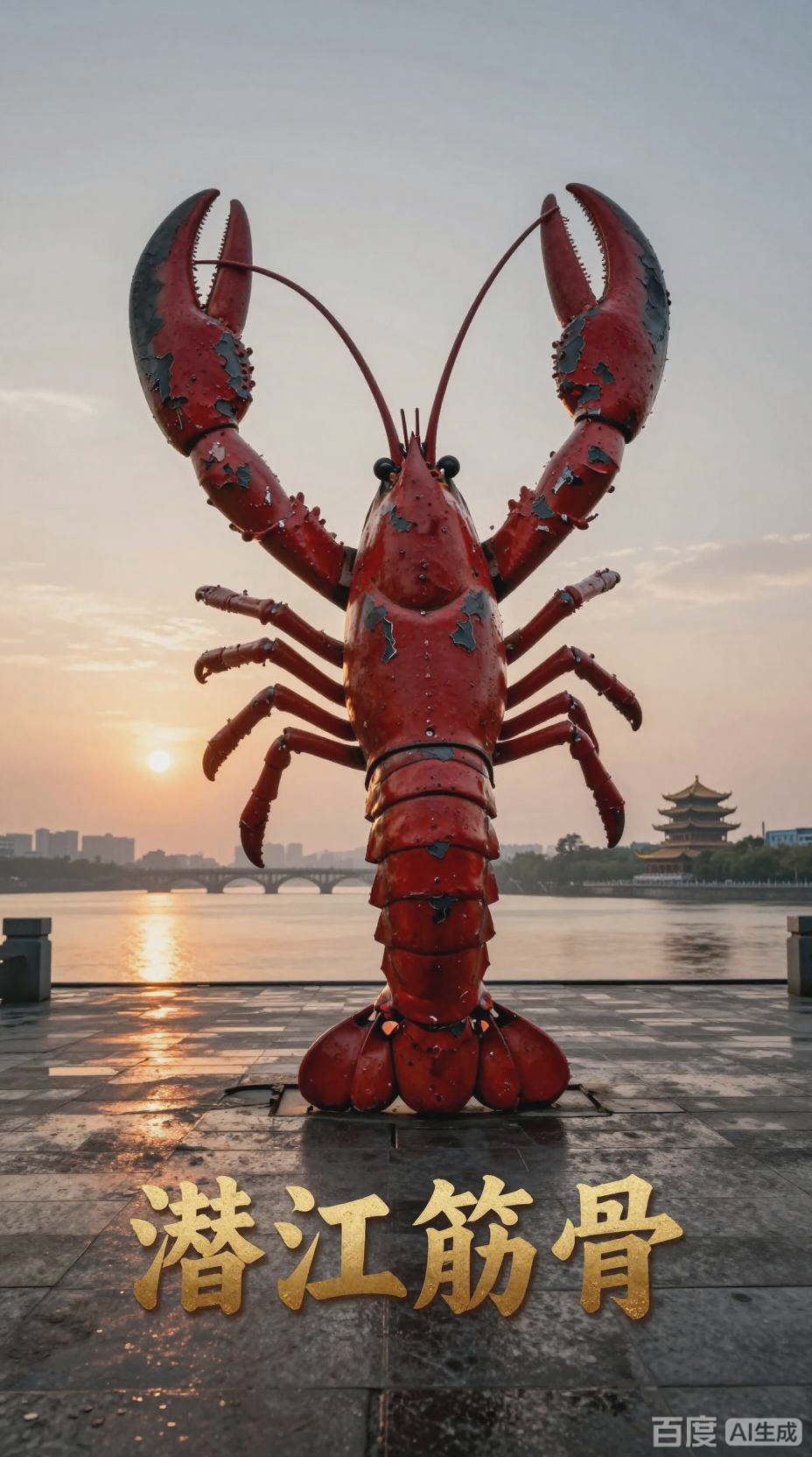 小龙虾雕塑的潜江记忆