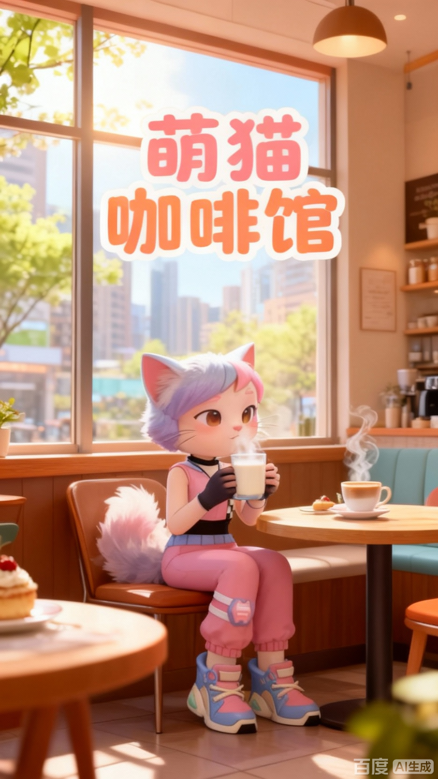 拟人化猫的卡通形象展示