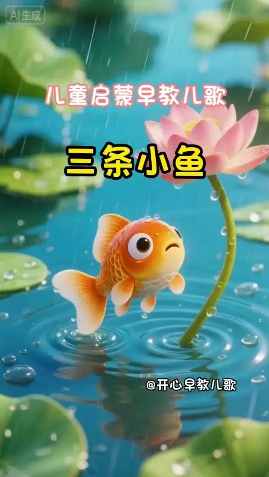 儿童启蒙早教儿歌-三条小鱼 早教儿歌，儿歌动画/3至6岁幼儿动画片/3至6岁儿童视频/小孩