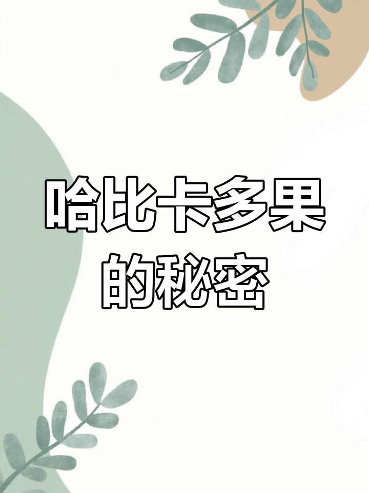 了解哈比卡多果:美味又健康的绿色水果,适合做沙拉和烤面包