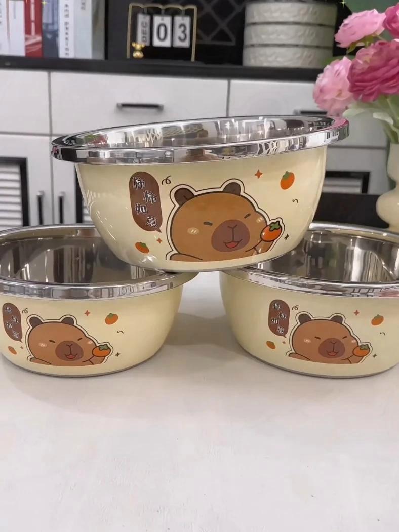 「拍一发三」加厚加大食品级卡皮巴拉不锈钢盆套装,和面、拌馅,洗菜水果打火锅都可以 和面盆 