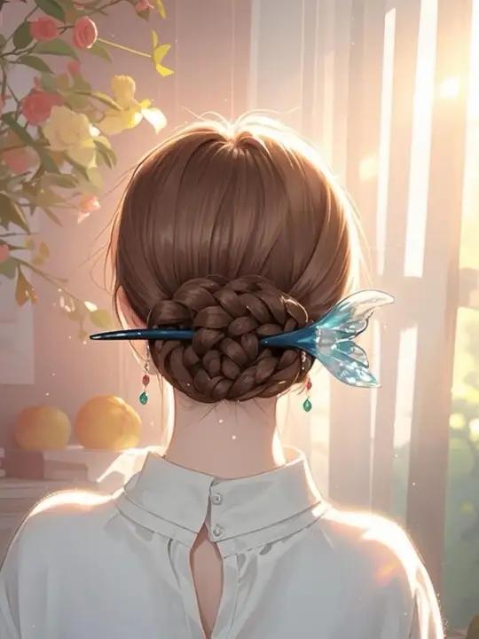 谁戴谁是江南美人！鱼尾发簪盘发教程，温柔到骨子里