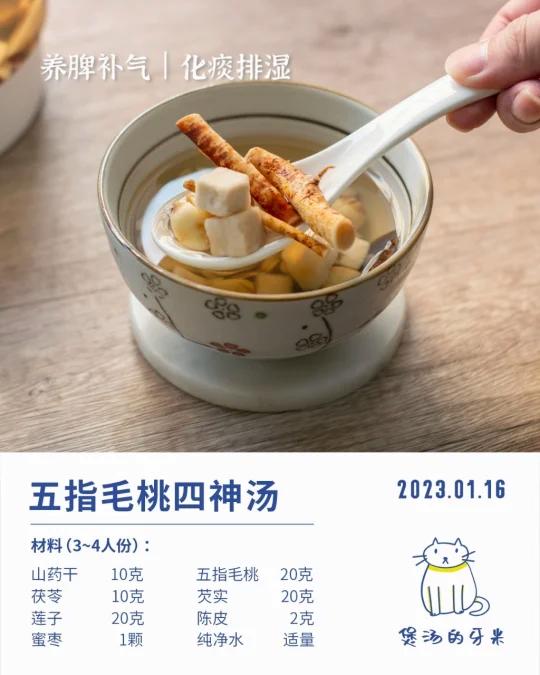 立春养生汤|五指毛桃四神汤