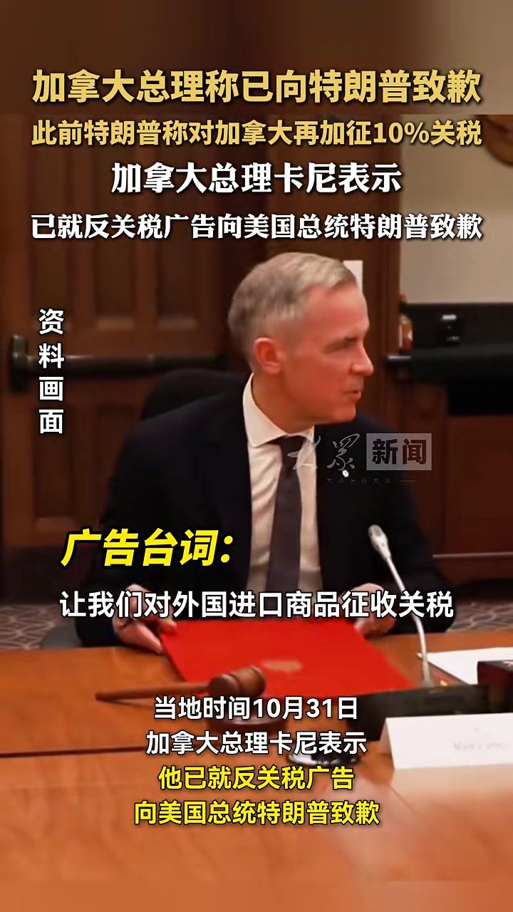加拿大总理称已向特朗普致歉。此前特朗普称对加拿大再加征10%关税,加拿大总理卡尼表示:已就