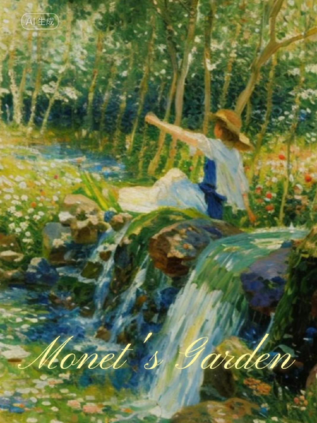 莫奈画的风格真的在我的审美点上 治愈系风景 莫奈花园 ai莫奈花园特效 一不小心掉进莫奈的