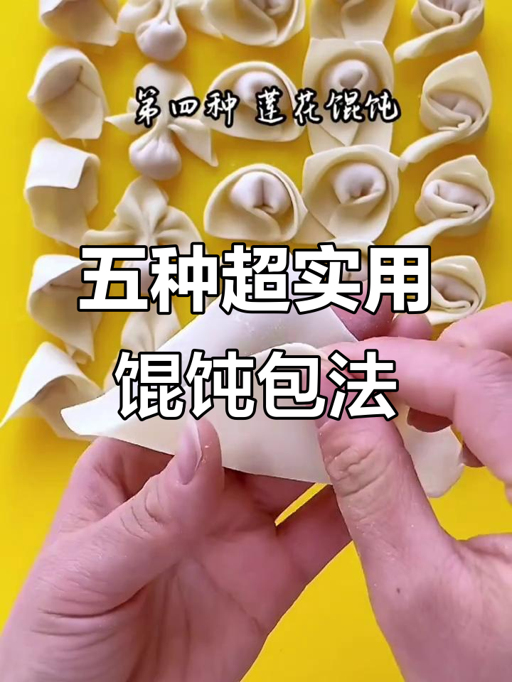 馄饨五种包法,简单又好看!学会这些技巧不露馅