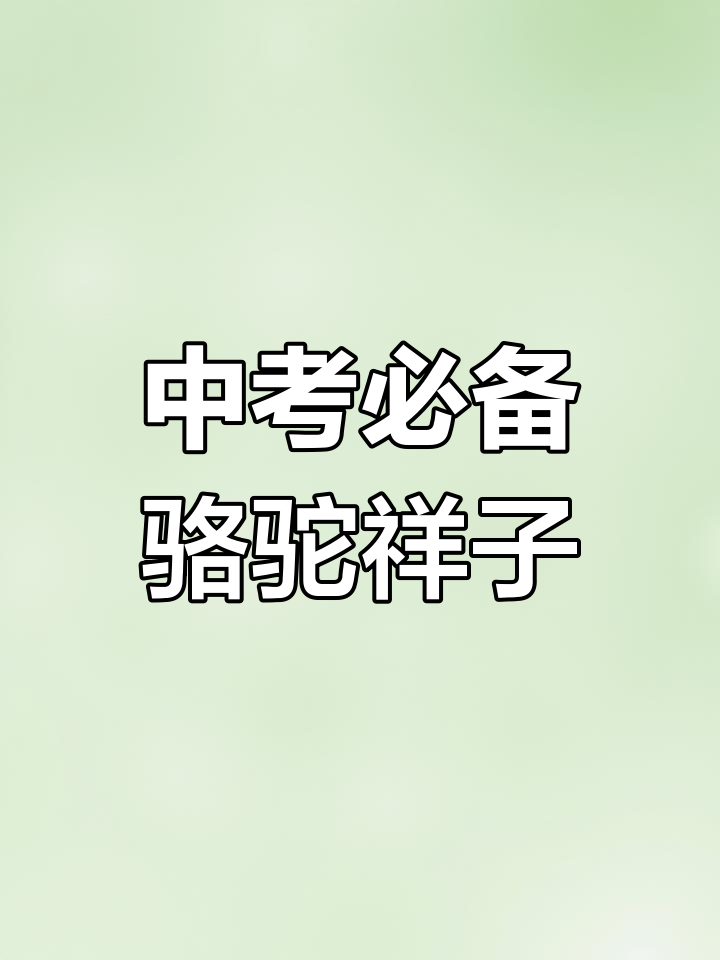 2023中考必考名著,骆驼祥子图片版学习资料大公开