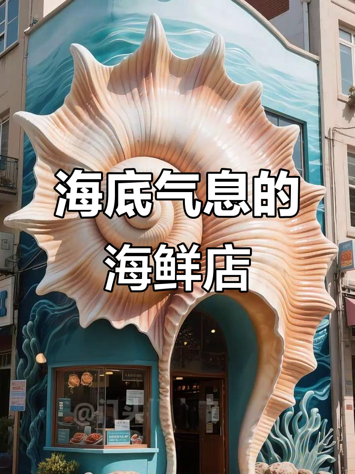 踏入海底世界,海鲜店门头设计让你一秒沉醉