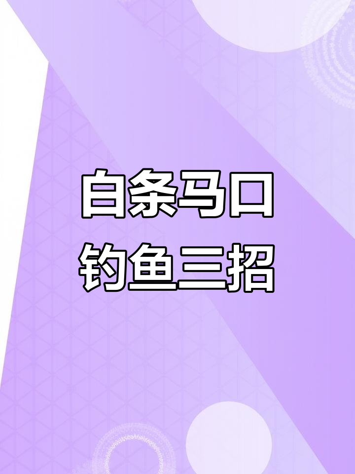 春季白条马口钓法大揭秘,轻松连杆的三大技巧