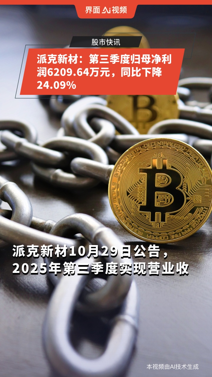 派克新材:第三季度归母净利润6209.64万元,同比下降24.09%
