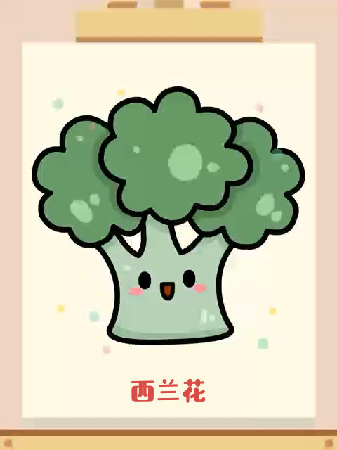 100个简笔画小动画:西兰花(26/100)