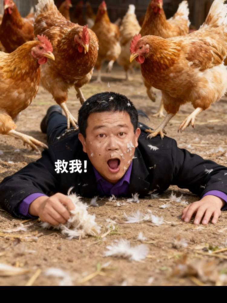 捉鸡=大型社死现场!追得鸡飞狗跳,自己摔成表情包,围观的人笑到直不起腰,这鸡我不捉了行不!