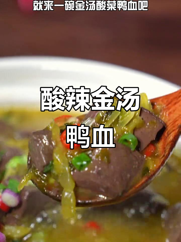 金汤酸菜鸭血,简单又下饭,孩子抢着吃!