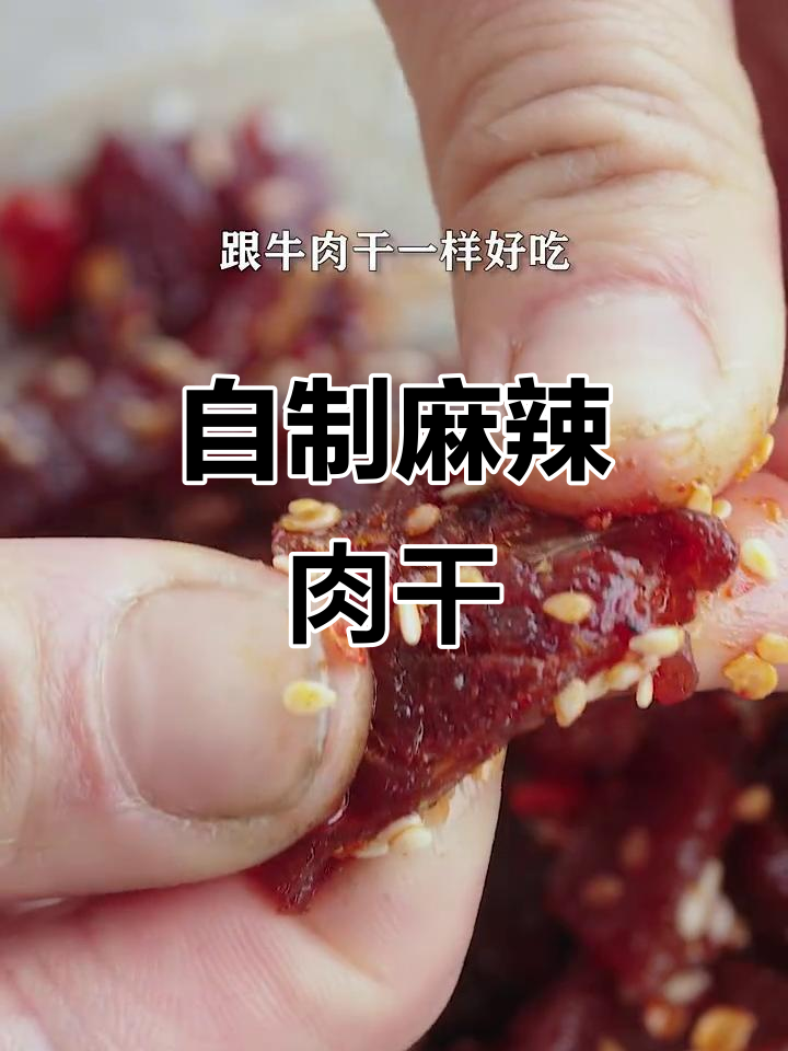 麻辣猪肉干,香辣有嚼劲,做法超简单