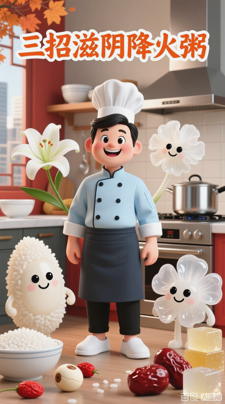 莲子百合银耳粥，滋阴降火助睡眠