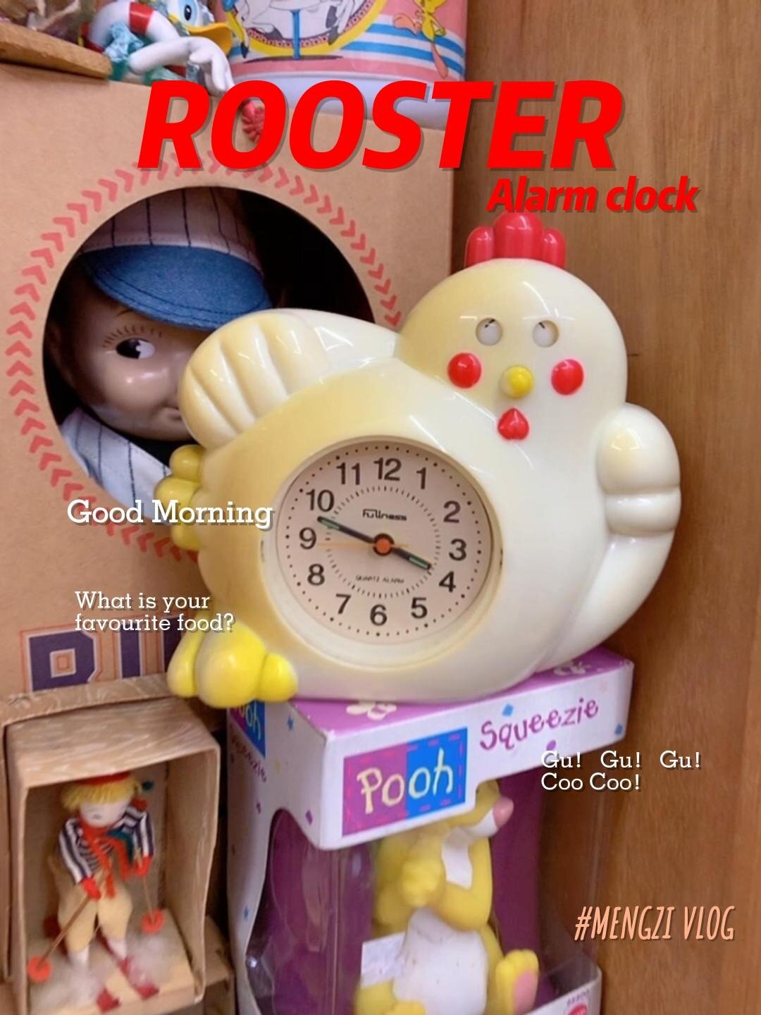 咕咕咕早上好!九十年代公鸡打鸣中古闹钟