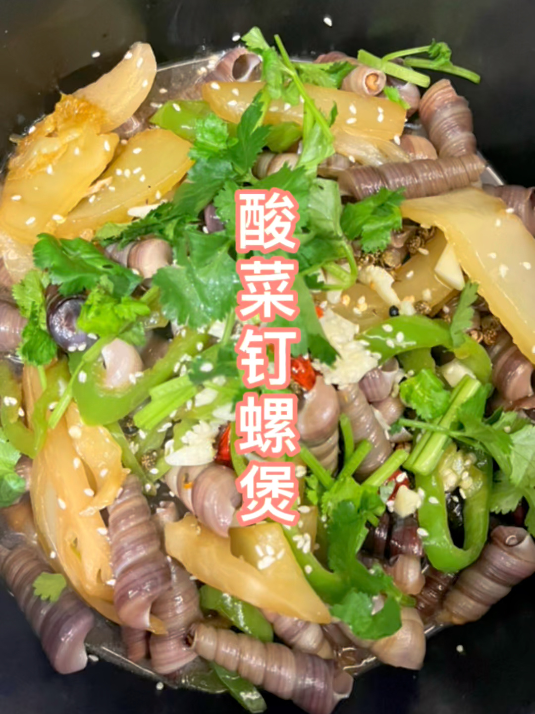 下酒下饭的酸菜钉螺煲