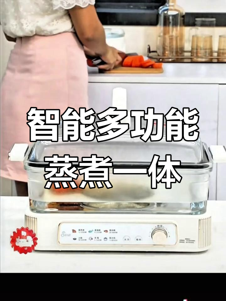 多功能智能电蒸锅,透明玻璃设计,360°可视蒸汽