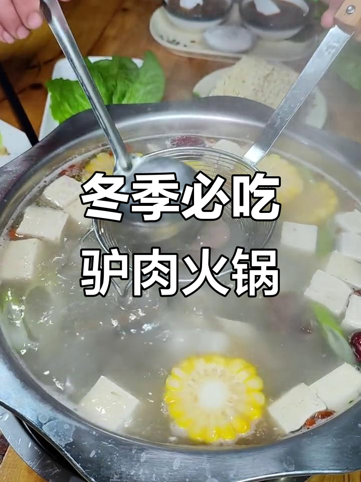 驴肉火锅,冬天不吃真的亏了!鲜美汤底和独特蘸料让人停不下来