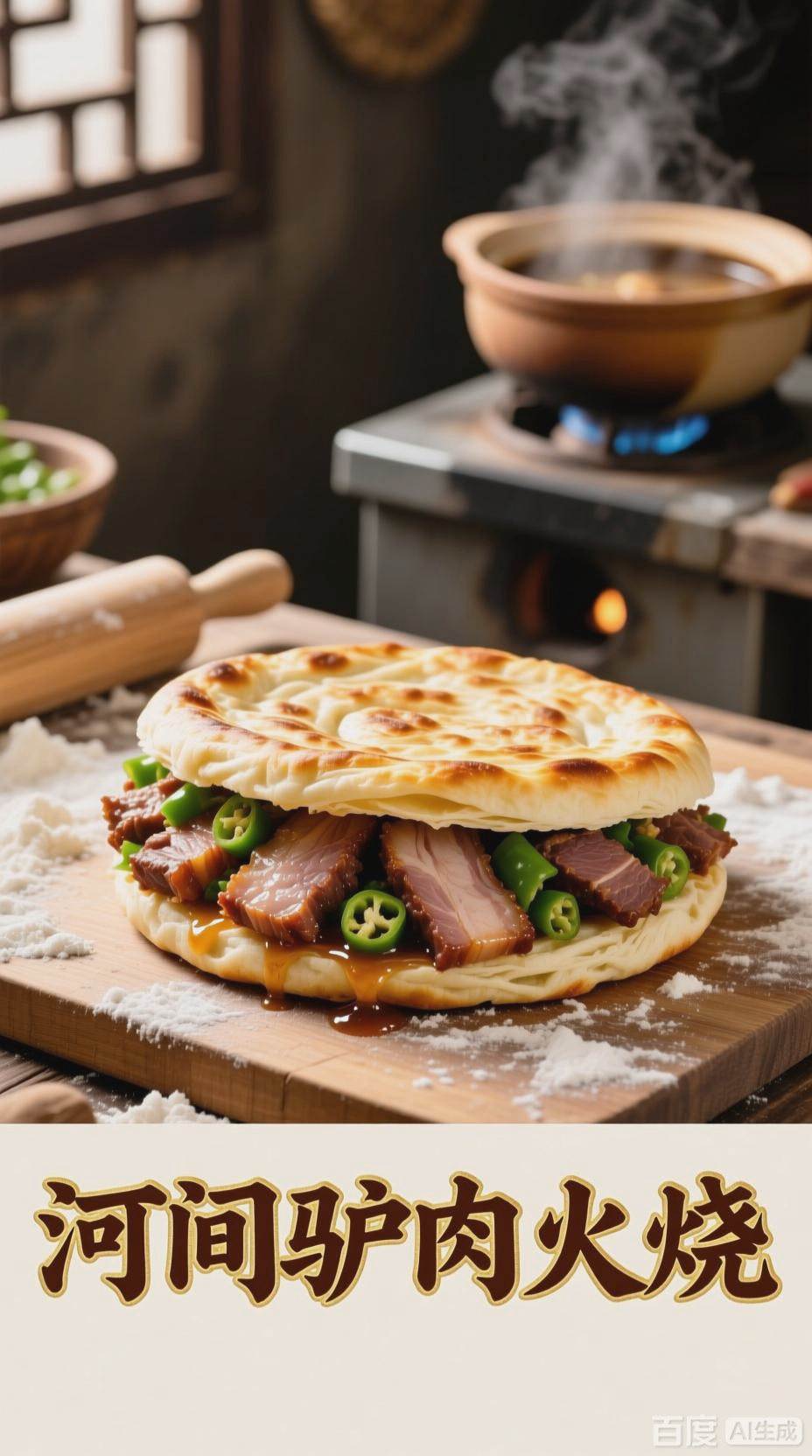 家乡美味：驴肉火烧