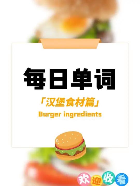 美味的汉堡包,吃的时候来复习下英语 英语 英语口语 小学生