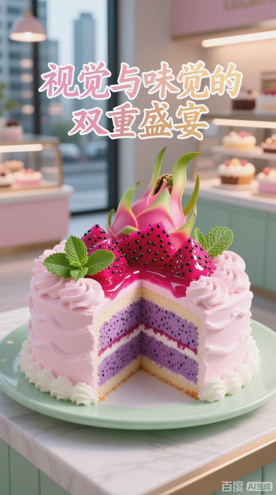 公主梦紫静馨里的火龙果蛋糕