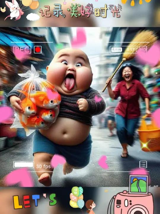 AI唤起儿时对金鱼的欢!