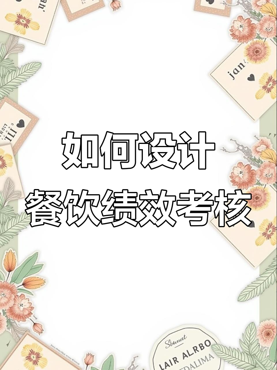 餐饮绩效管理方案设计与结果运用技巧