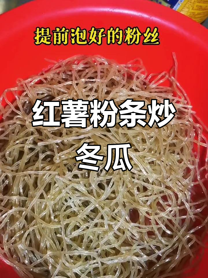 安徽特产红薯粉条炒冬瓜,家常美味又劲道