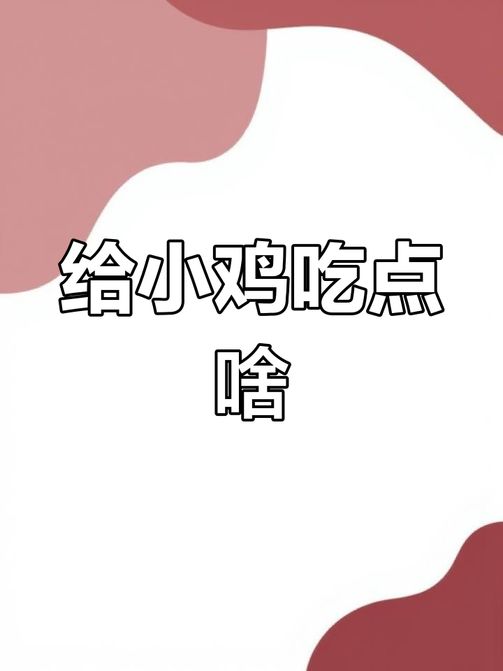 小鸡吃什么?这些食物都能让它健康成长