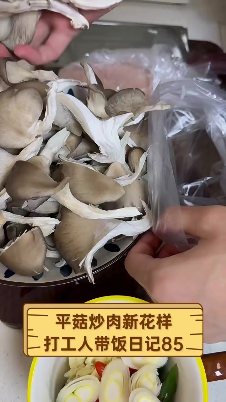 平菇炒肉新花样,打工人带饭日记85