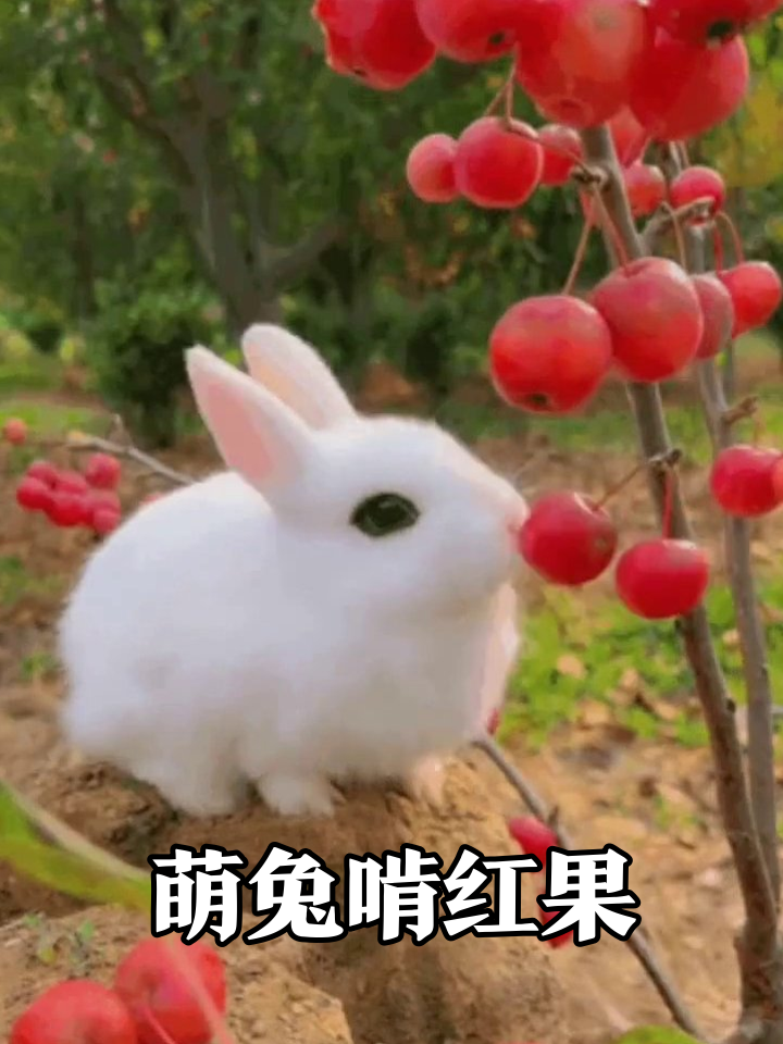 兔子界的吃货天花板!抱着红果啃不停也太治愈了