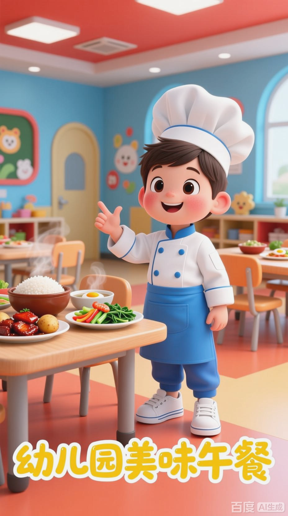 幼儿园美食播报，营养午餐时间