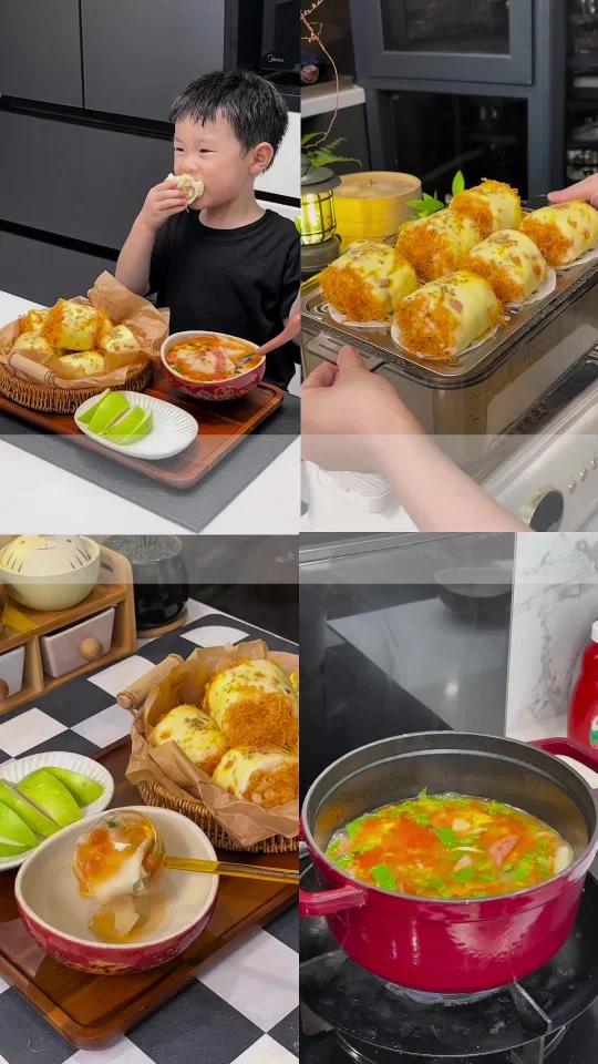 和3岁儿子的晚餐养脾胃还得是中式面食