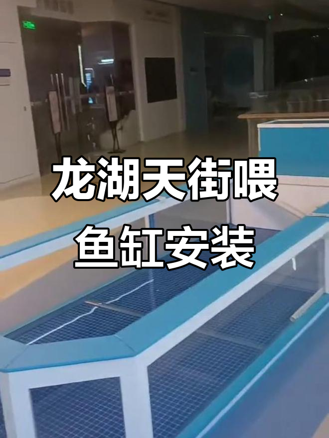 西安龙湖天街5×1.6米喂奶鱼缸完美安装,萌态十足