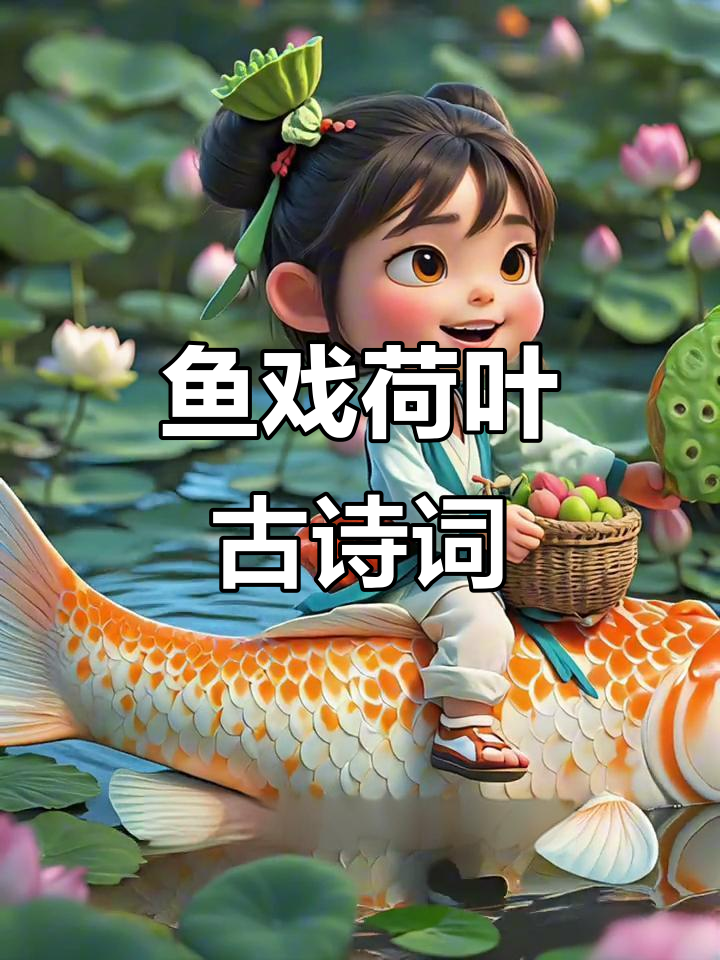 江南采莲曲:鱼戏荷塘,儿童必背古诗动画