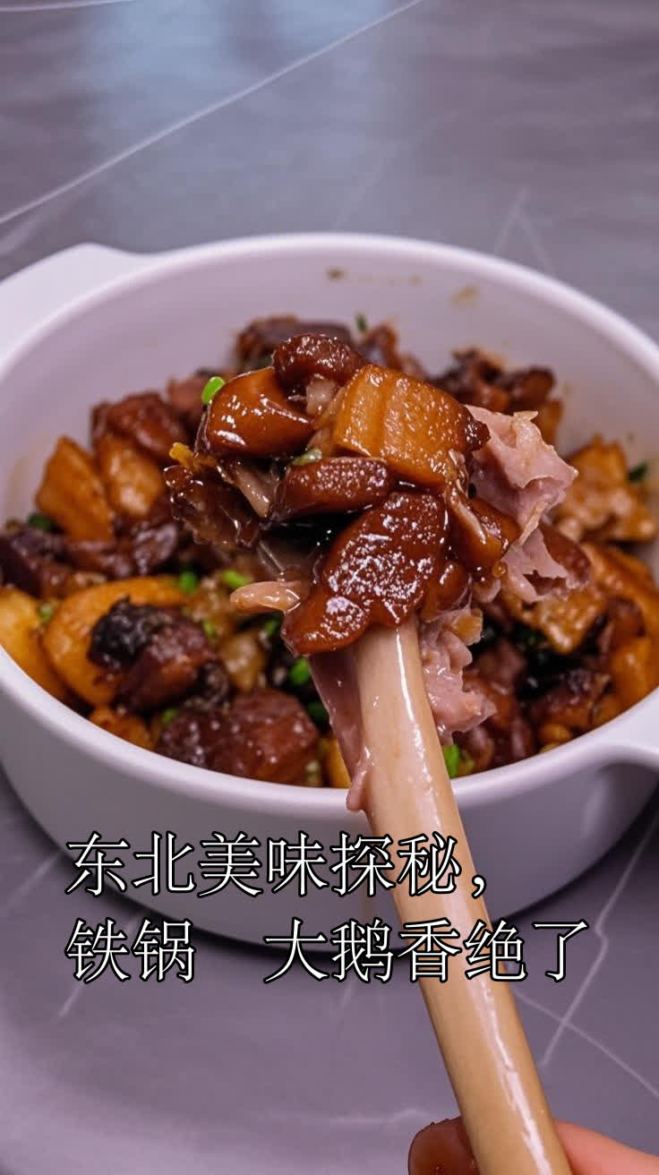 东北美味探秘，铁锅大鹅香绝了