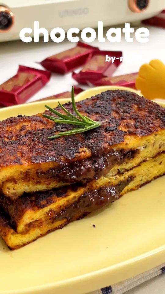 一口爆浆,法式巧克力吐司,巨好吃!