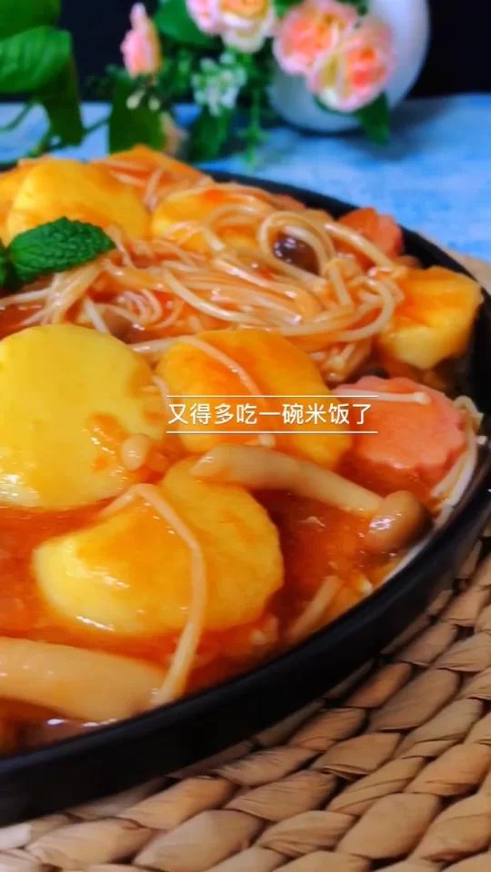 无敌下饭的,番茄金针菇日本豆腐