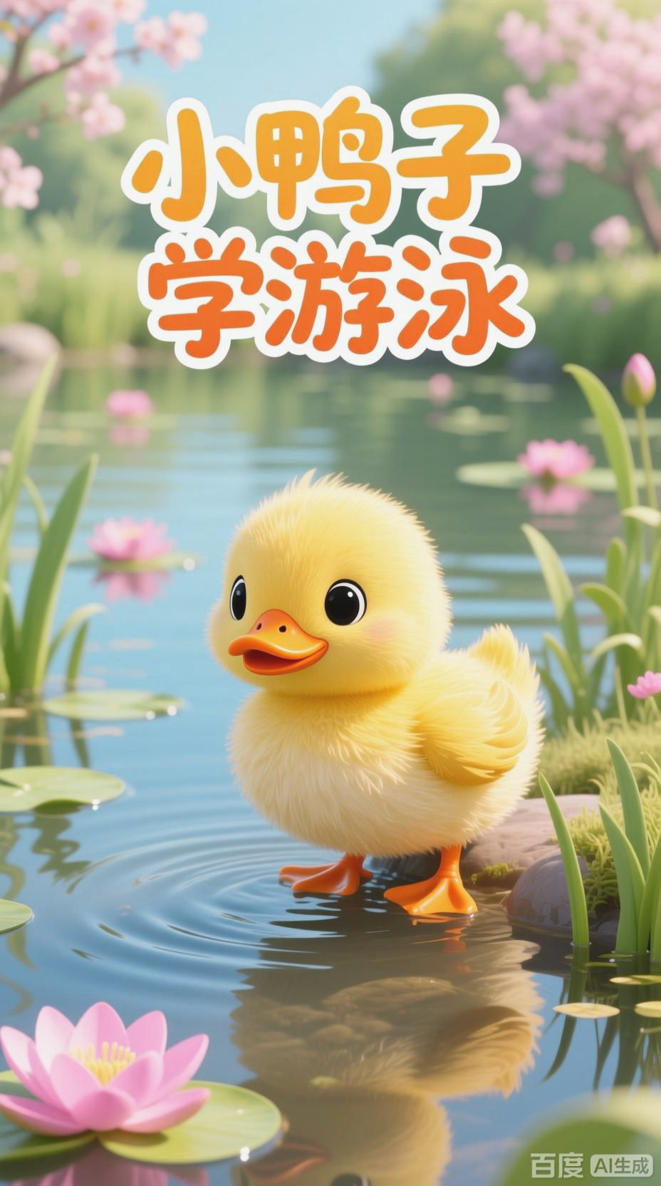 小鸭子游泳，牢记不远离