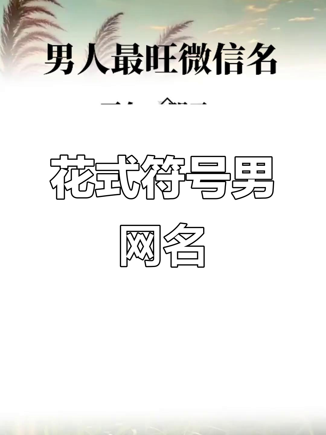 男人微信网名大全:花式符号与特殊字符搭配