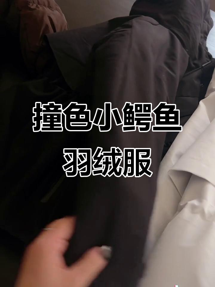 小鳄鱼拼色羽绒服，黑金大鹅搭配鲨鱼裤更显瘦