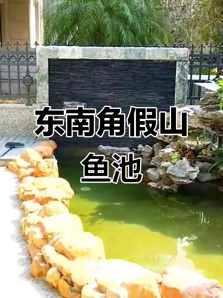 庭院东南角假山鱼池设计,防腐木与过滤系统完美结合