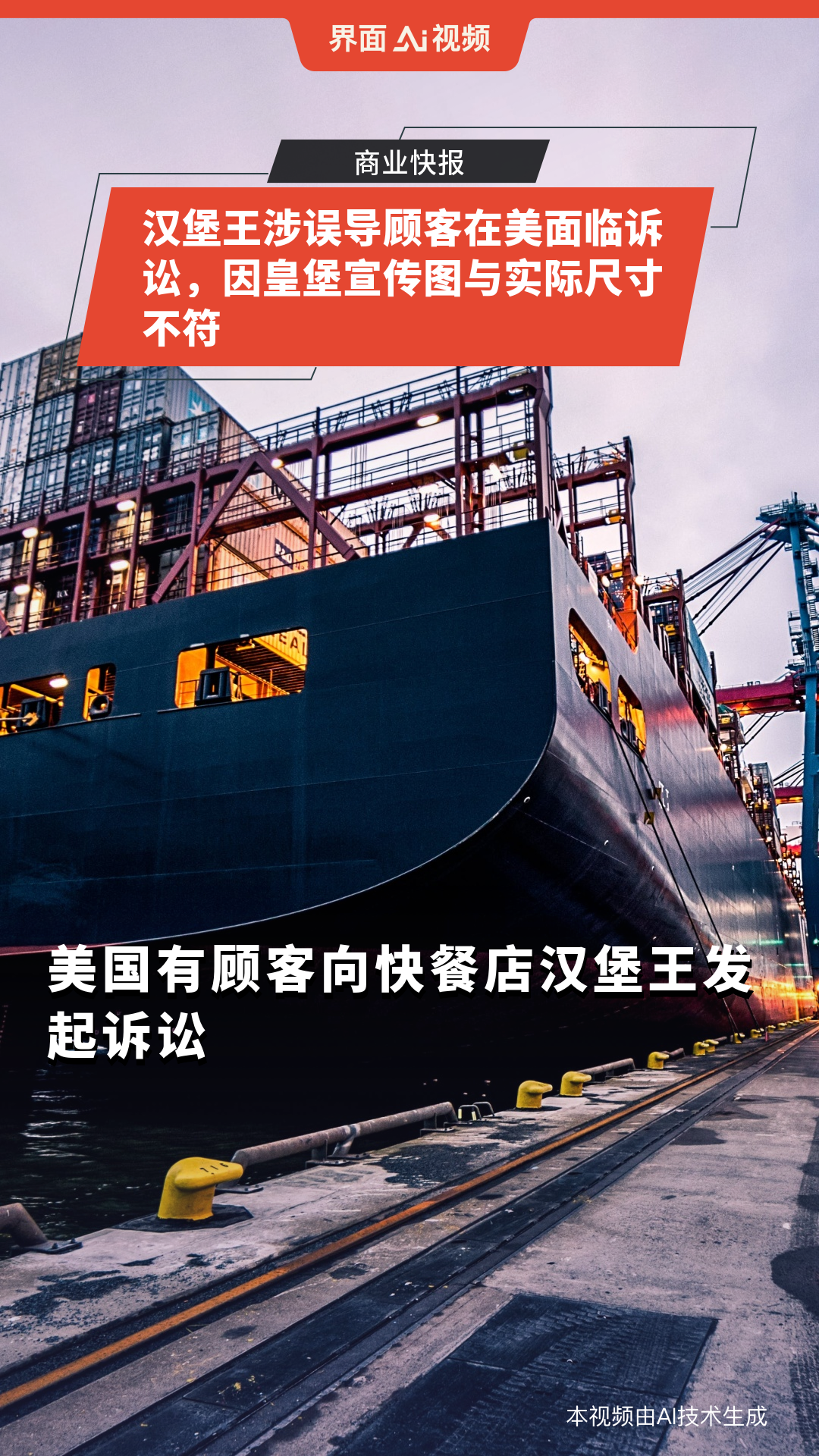 汉堡王涉误导顾客在美面临诉讼,因皇堡宣传图与实际尺寸不符