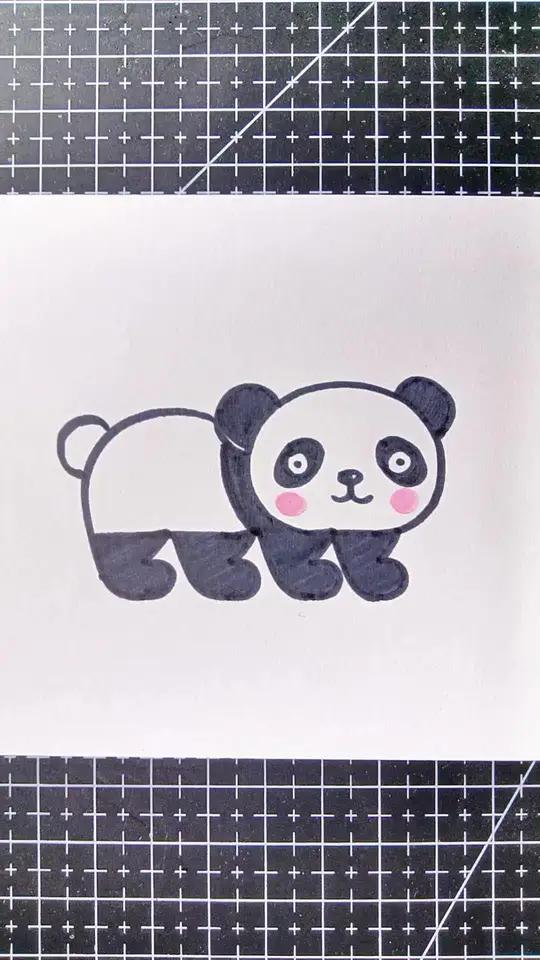 用四个3画大熊猫，简单又有趣，快试试吧，评论区交作业我会一一点评哦#简笔画 #儿童简笔画 