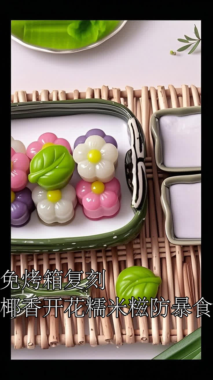 免烤箱复刻!椰香开花糯米糍防暴食