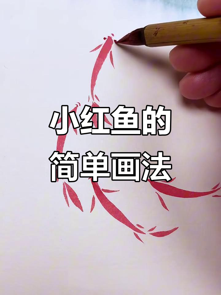 轻松学会画小红鱼，莲叶间游动的小精灵