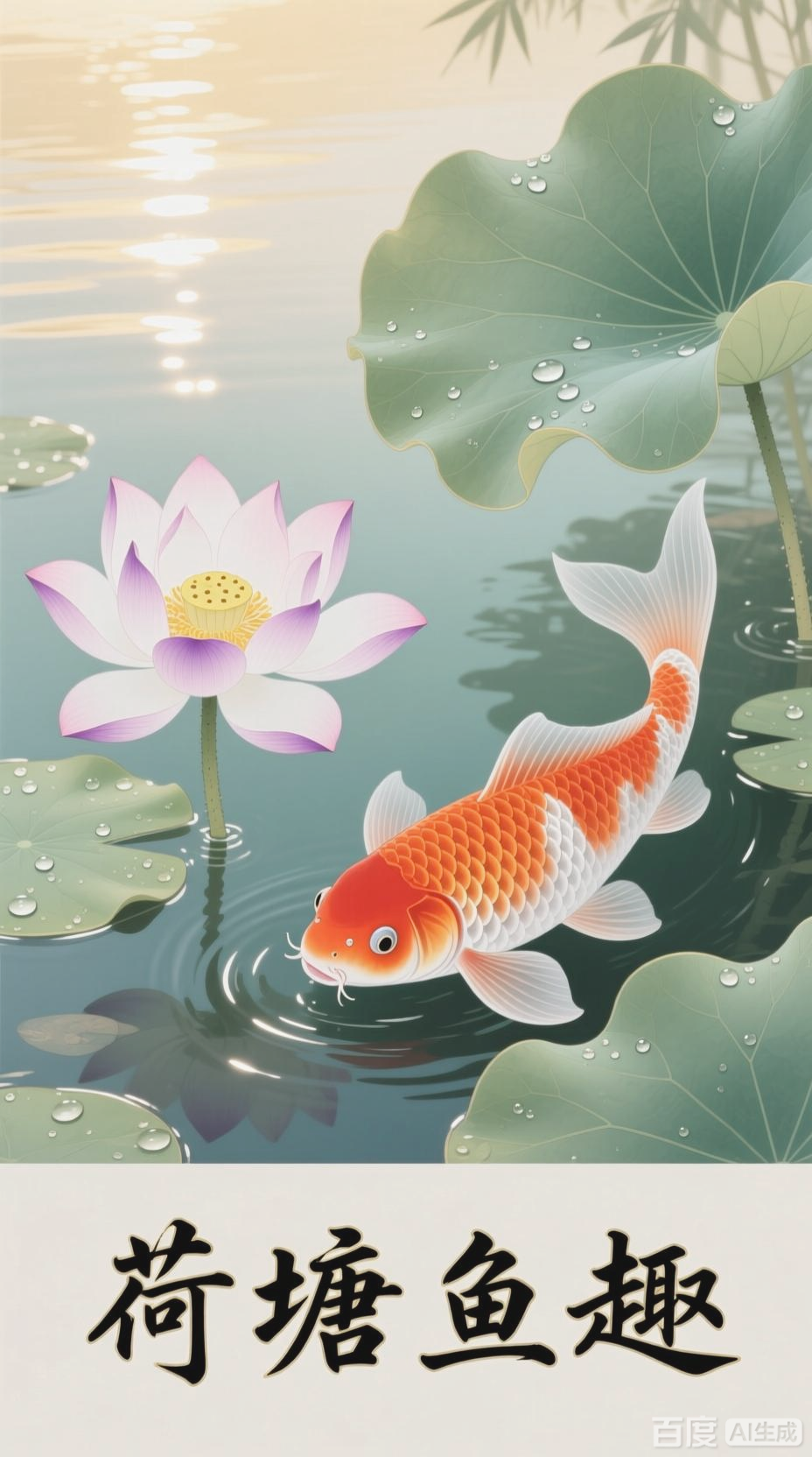 荷花池中鱼儿游