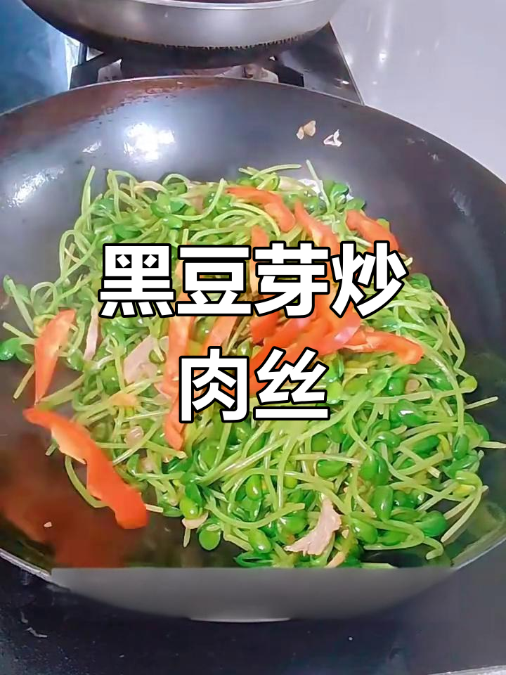 肉丝炒黑豆芽,简单又美味!